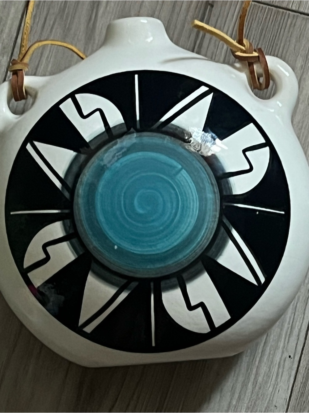 Vintage Ute Mountain Tribe Pottery Canteen Signed Ruth Root Native American Art